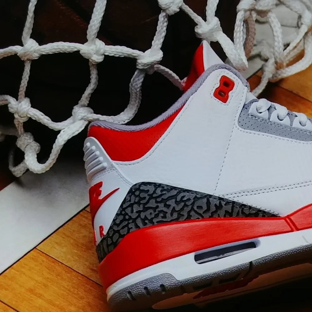 Jordan 3 🔥 Fire 🔥 Red - Picture 3 of 5